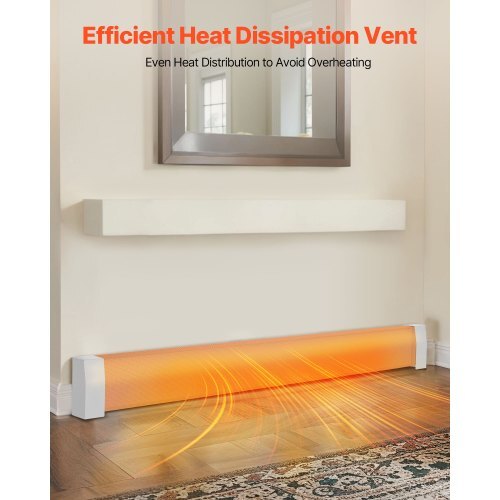 Baseboard Heater Covers, Premium Series 6 ft Standard Electric Heating Unit Front Cover for Home Improvement, Heavy-duty Steel, Easy Installation for Bedroom Replacing Old Cover, White