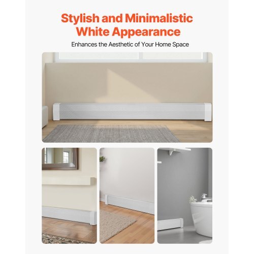 Baseboard Heater Covers, Premium Series 6 ft Standard Electric Heating Unit Front Cover for Home Improvement, Heavy-duty Steel, Easy Installation for Bedroom Replacing Old Cover, White