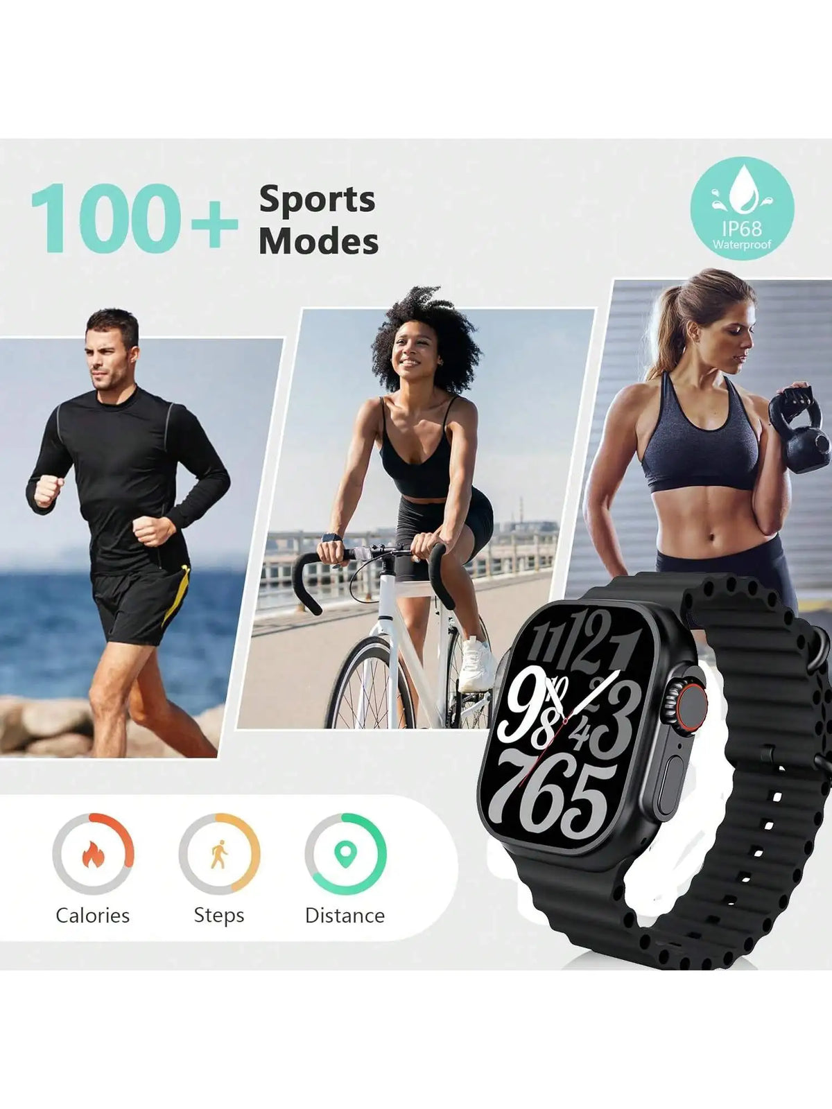 Smart Watches for Men Women with Case and 7 Watch Bands, 2.07" HD Touch Screen Fitness Tracker with Bluetooth Calling
