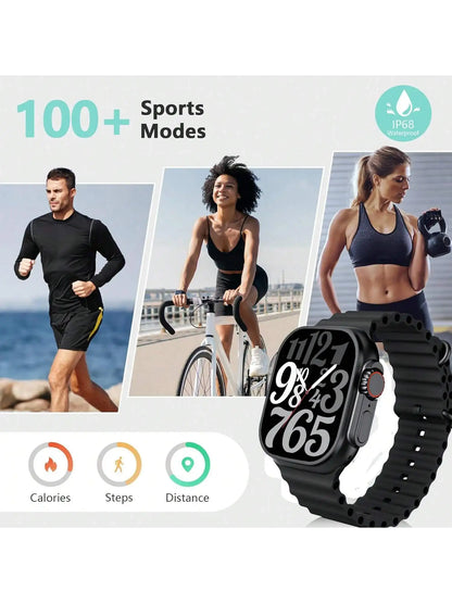 Smart Watches for Men Women with Case and 7 Watch Bands, 2.07" HD Touch Screen Fitness Tracker with Bluetooth Calling