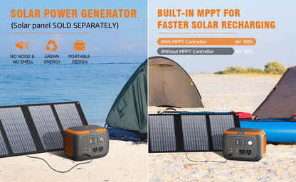 300W Portable Power Station 260Wh/70000mAh Outdoor Solar Generator 110V Outlet Solar Power Banks Camping Power Supply for Laptop