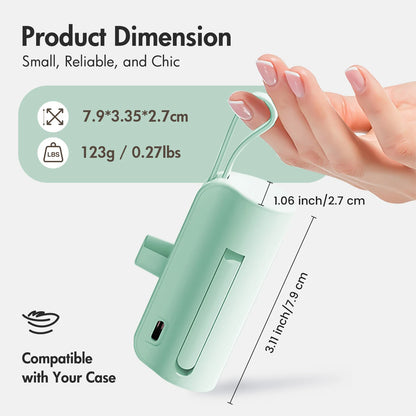 Mini Power Bank Portable 4500mAh Power Phone Charger Capsule Dual USB-C Ports For IPhone16/ 15/15 plus/15 pro/15 pro Max/Android