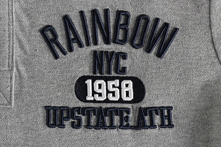 Summer new product three-dimensional embroidery alphabet classic vintage polo shirt short sleeve washed beaded ground mesh lapel