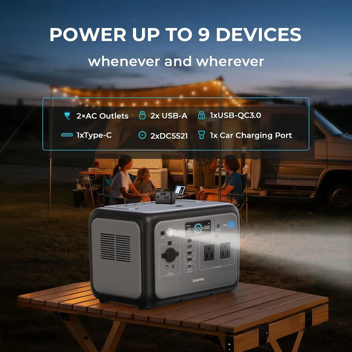 OUKITEL P800E Portable Power Station 800W Solar Generator 512Wh Lifepo4 Battery Home Backup Outdoor Camping Mobile power