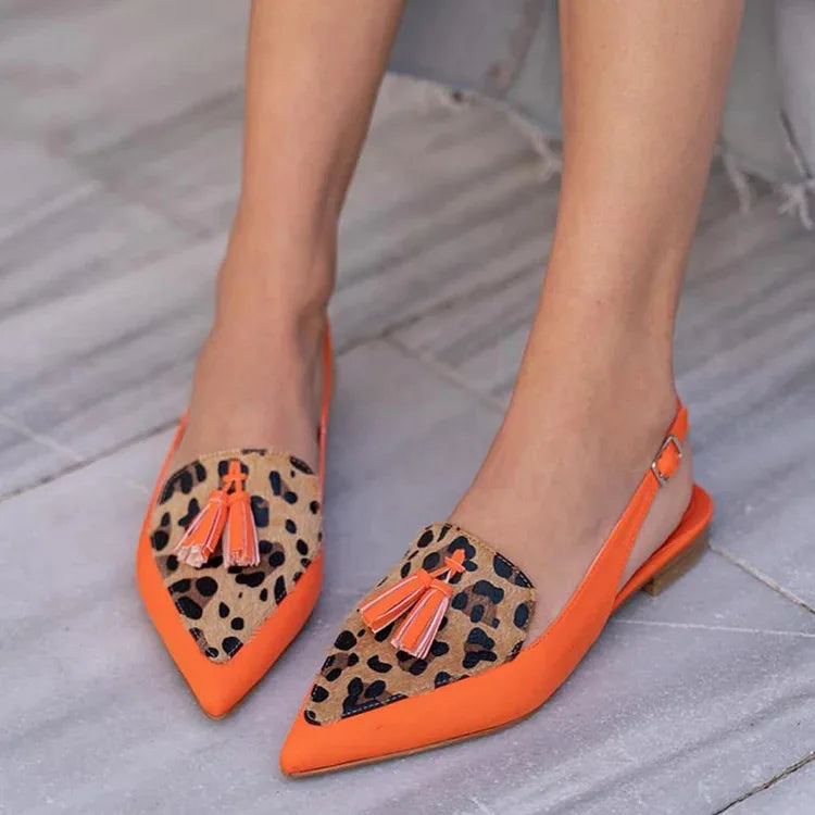 New Summer Color Block Women's Shoes 40-43 Large Pointed Tassel Low Heel Back Air Sandals High Heels Womens Shoes