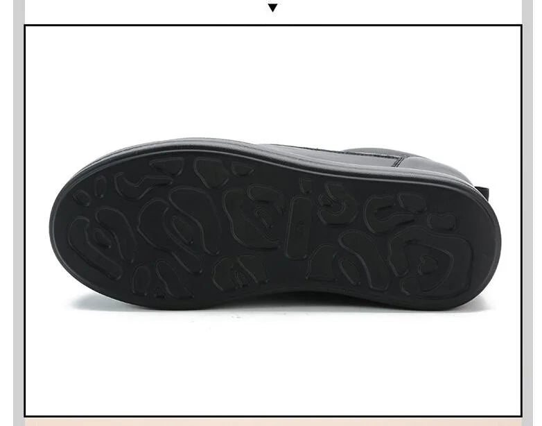 New Women Vulcanized Genuine Leather Shoes 9CM Platform Wedge High Heels White Black Shoes Lace Up Increased Sports Casual Shoes