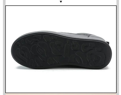 New Women Vulcanized Genuine Leather Shoes 9CM Platform Wedge High Heels White Black Shoes Lace Up Increased Sports Casual Shoes