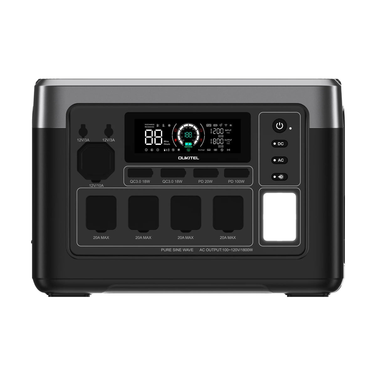 OUKITEL P1000 PLUS Portable Power Station 1800W 1024Wh Solar Generator with LiFePO4 Battery Fast Charging Smart App Control