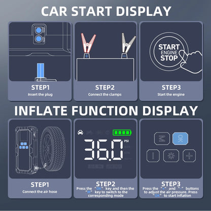 1000A/1500A PEAK Power Bank 21800mAh/26800mAh Jump Starter Portable Charger ,Car Booster Auto Starting Device Emergency Car Battery Starter,Starter Power Bank for ALL Petrol And 10L Diesel Engine, Portable Starter Power Bank