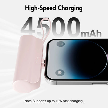 Mini Power Bank Portable 4500mAh Power Phone Charger Capsule Dual USB-C Ports For IPhone16/ 15/15 plus/15 pro/15 pro Max/Android
