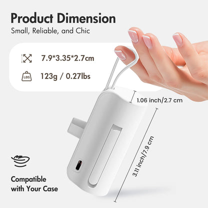 Mini Power Bank Portable 4500mAh Power Phone Charger Capsule Dual USB-C Ports For IPhone16/ 15/15 plus/15 pro/15 pro Max/Android