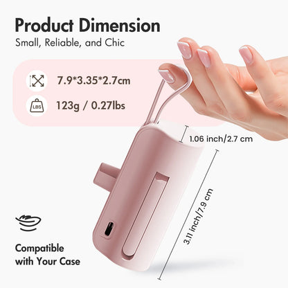Mini Power Bank Portable 4500mAh Power Phone Charger Capsule Dual USB-C Ports For IPhone16/ 15/15 plus/15 pro/15 pro Max/Android