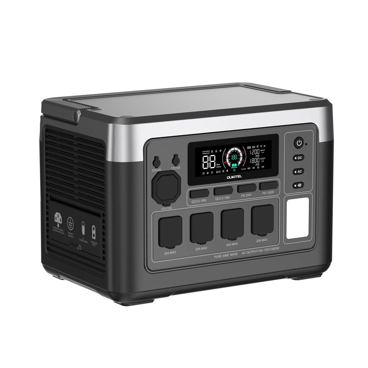 OUKITEL P1000 PLUS Portable Power Station 1800W 1024Wh Solar Generator with LiFePO4 Battery Fast Charging Smart App Control