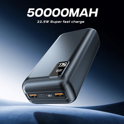 hganus 22.5W Power Bank 50000mAh QC PD3.0 Fast Charging Powerbank Portable Charger External Battery For iPad iPhone17 Xiaomi