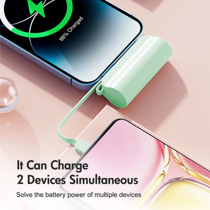 Mini Power Bank Portable 4500mAh Power Phone Charger Capsule Dual USB-C Ports For IPhone16/ 15/15 plus/15 pro/15 pro Max/Android