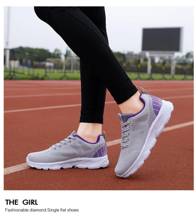 Hot Sneakers Shoes for Women Soft Flat Casual Shoes 2025 Spring Summer Light Breathable Mesh Sneakers Walking New Ladies Shoes