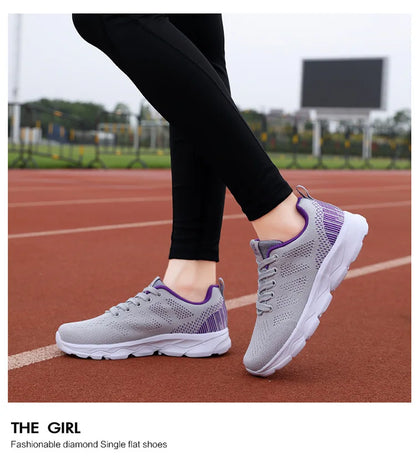 Hot Sneakers Shoes for Women Soft Flat Casual Shoes 2025 Spring Summer Light Breathable Mesh Sneakers Walking New Ladies Shoes