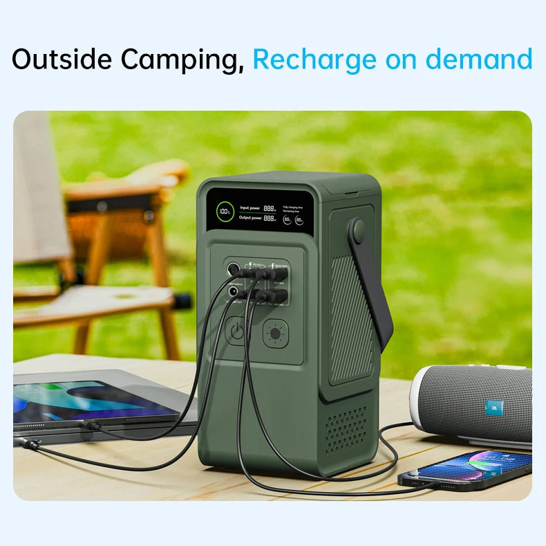 Ctolity AP200L 200W Power Bank 192Wh Lifepo4 Battery 60000mAh Solar Generator for Camping Portable Power Station LED Light