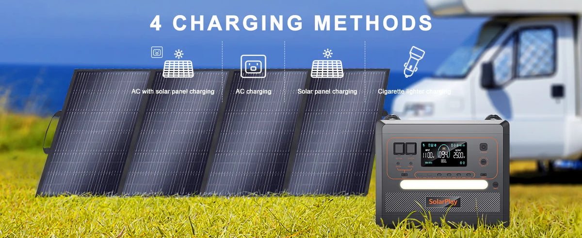 SOLARPLAY Semi-solid State Power Station 2500W 2400W Camping Supplies LiFePO4 Home Battery Portable Power Bank Generator US EU